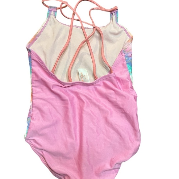 Cat & Jack One Piece Swimsuit with Watercolor Stripes - Picture 2 of 4